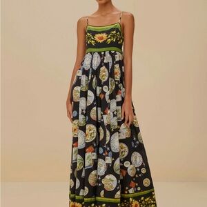 NWT FARM Rio Black Trip Souvenir Maxi Dress